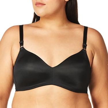 Imagem de Warner's Sutiã feminino sem efeitos colaterais nas axilas conforto com malha respirável sem fio levemente forrado camiseta sutiã Rm3481a, Preto com malha, 38D