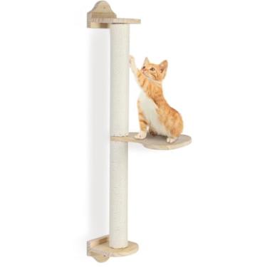 Imagem de Cânhamo de gato para escalada montados na parede, arranhadores de gatil, para ambientes internos, corda de arranhar para sisal, pata de gato, arranhadores, 2 peças de brinquedo, hastes de gatinho