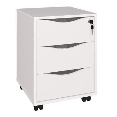 Imagem de Gaveteiro 3 Gavetas Pés Rodízios Mobile Face Branco