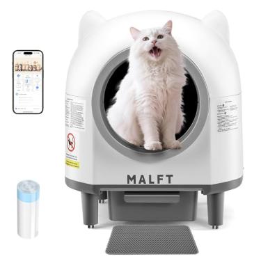 Imagem de Caixa de areia automática para gatos 90L – caixa de areia para gatos autolimpante, monitoramento inteligente de aplicativos, sensores de segurança, limpeza de baixo ruído, grande capacidade para