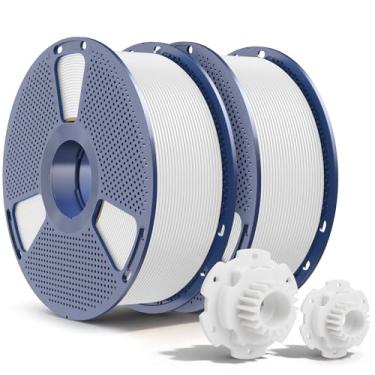 Imagem de SUNLU Filamento de impressora 3D PETG 1,75 mm, 1 kg x 2, branco + branco