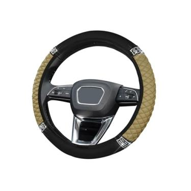 Imagem de Capa de volante de carro brilhante, protetor de volante elástico de couro macio de strass de 38 cm, diamante de cristal brilhante para mulheres e meninas, acessórios universais de carro para a maioria