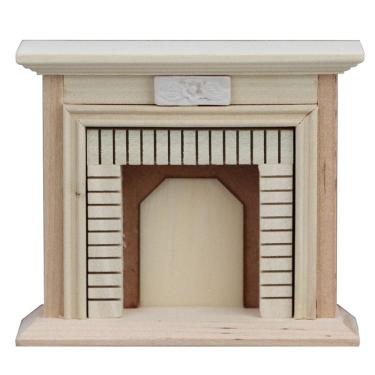 Imagem de Lareira de casa de bonecas em miniatura em madeira em escala 1:12 DIY Unfinis