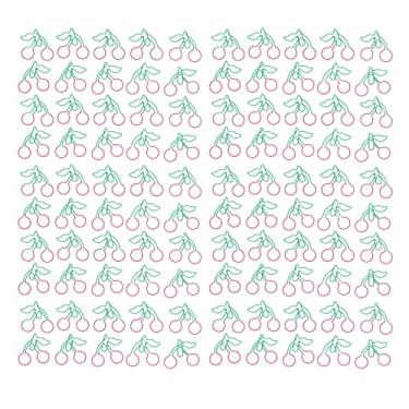 Imagem de Clipes de papel em formato de cereja, 2 cores, fofos, leves e antiderrapantes, clipes de metal para escritório, casa, classificação de arquivos, 100 unidades, clipes de papel em