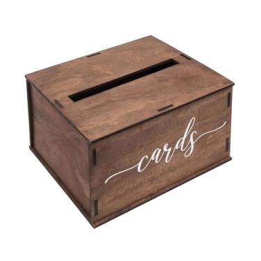 Imagem de CarpNettore Caixa de Armazenamento Rústica de Madeira com Porta-cartões para Casamentos, Aniversários Ou Festas. Decoração Rústica. Porta-cartões com Divisórias I, Estilo a
