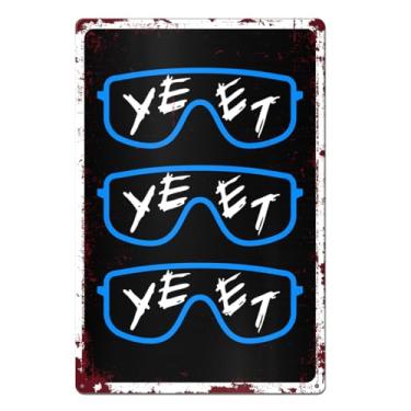 Imagem de Presentes de luta livre vintage placa de luta livre Yeet placa de lata para casa homem caverna garagem quarto decoração de parede, 20 x 30 centímetros