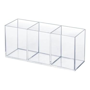 Imagem de Heran Organizador de talheres e canetas de acrílico transparente, organizador de bancada de cozinha, adequado para escritório, quarto e banheiro