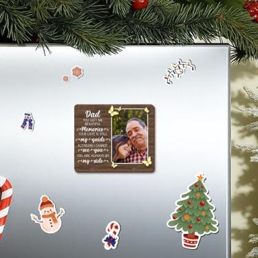 Imagem de GIFTELIX Porta-retrato magnético Memorial Lembrança Presente - You Left Beautiful Memories Dad - Ímãs de geladeira de simpatia - Molduras magnéticas para decoração de condolências de geladeira