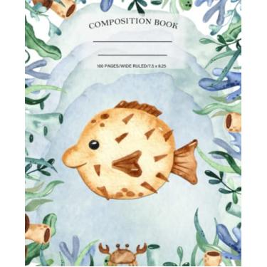 Imagem de Affirmations for kids: Composition notebook wide ruled with positive affirmations for kids | puffer fish wide ruled notebooks composition | journal notebook: affirmations daily