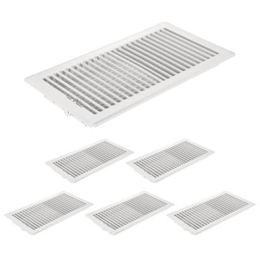 Imagem de PATIKIL Coberturas de ventilação de piso de 15 x 30 cm, 6 peças de registros de piso capas de ventilação de ar de metal resistentes, alavanca de fornecimento de ar ajustável fácil para grades de teto