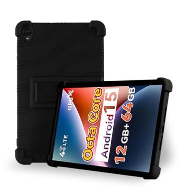 Imagem de Capa para tablet Topsand G12 mini de 8 polegadas, compatível com Topsand G12 mini Android Tablet – Capa protetora de silicone macio com suporte, suporte de estilo comercial resistente a quedas à prova