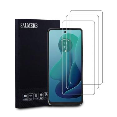 Imagem de SALMERB Pacote com 3 protetores de tela para Moto G56, cobertura total, antiarranhões, alta transparência, anti-impressões digitais, sem bolhas, vidro temperado premium