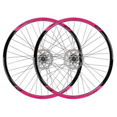 Imagem de Roda 29 vzan vnine 36f preto e rosa com cubos k7 e freio ad