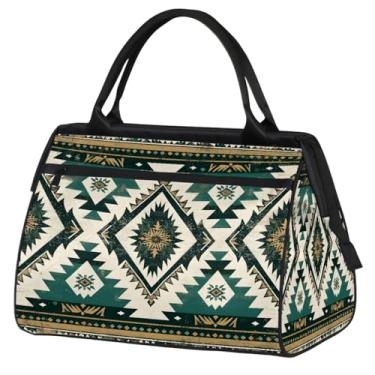 Imagem de Bolsa pequena para o fim de semana para mulheres, homens, flores, girassol, papoula, retrô, dobrável, bolsa de viagem, Cor: 63 cm, 15.2*8.3*11.6 inch, Moderno