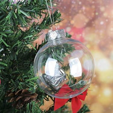 Imagem de Generic Bolas de Natal Preenchíveis de Plástico Transparente, Variedade de Recheios, Decorações de Parede Diy, Etiquetas de Presente, 4 Peças para Artesanato Diy, Decoração 10cm (#6)
