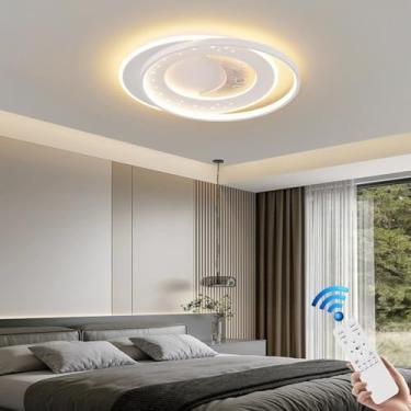 Imagem de Luminária de teto moderna para restaurante com controle remoto e regulagem de intensidade. Lâmpada de teto LED para quarto, 3000K-6000K, adequada para cozinha, banheiro, quarto infantil e es