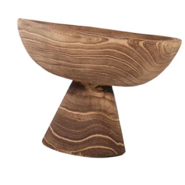 Imagem de Gralara Vaso de flores em forma de fruteira, estatueta decorativa, presente, vaso de madeira para plantas, recipiente para mesa de escritório, decoração de