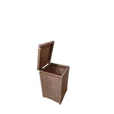 Imagem de Cesto Organizador Sintético para Meias e Roupas Íntimas 24x24x40 – Prático e Elegante para Quarto e Banheiro (Indiano/Café)