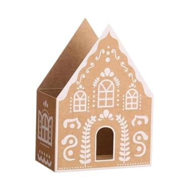 Imagem de Baoblaze Caixa de Natal para Presentes, Recipiente para Doces em Formato de Casinha de Gengibre, Caixa para Biscoitos Guloseimas
