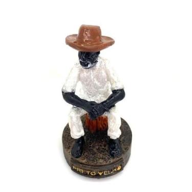 Imagem de Escultura Preto Velho Em Resina 8 Cm - Bialluz Presentes
