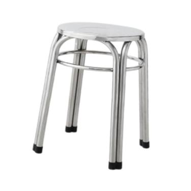 Imagem de Fenteer Banco de metal em aço inoxidável, assento confortável, antiderrapante, banco industrial empilhável, sala de aula para sala de jantar, cozinha e jardim, 29cm X 50cm