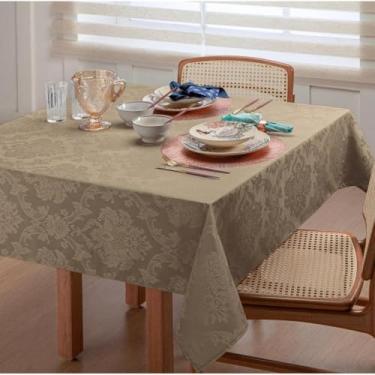 Imagem de Toalha de Mesa Jacquard Natal e Réveillon 4 6 e 8 Lugares – Decoração para Jantar e Eventos Especiais (AVELÃ,6 LUGARES 2.2X1.4)