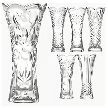 Imagem de Vaso Decorativo em Vidro 19cm – Estilo Europeu Elegante para Decoração de Casa e Flores