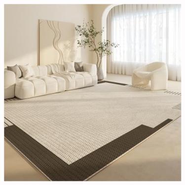 Imagem de SPXMQSS Tapetes de área laváveis à máquina, tapetes grandes para sala de estar, macios, antiderrapantes, para decoração de casa, escritório, casa, marrom claro