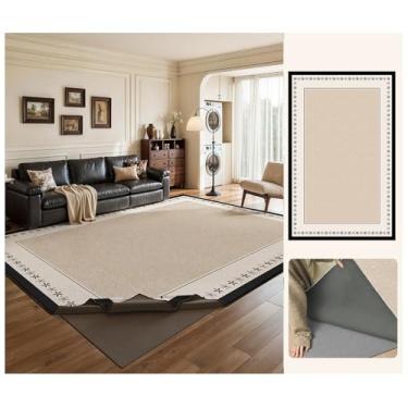 Imagem de SPXMQSS Tapetes laváveis à máquina para sala de estar, tapete lavável removível para sala de estar, tapete grosso antiderrapante macio para quarto, sala de jantar, escritório em casa A 180 x 240 cm