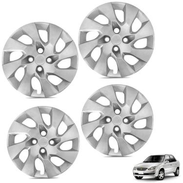 Imagem de Jogo De Calota Corsa Classic 2002 A 2011 Aro 13 Cubo Baixo Prata