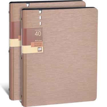 Imagem de WORPSON Fichário de apresentação com 40 bolsos, exibe 80 páginas, 23 x 30 cm com mangas de plástico, organizador de portfólio para documentos, certificados, obras de arte, fotos, protetores de folhas
