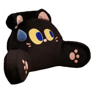 Imagem de Luxmars Travesseiro de leitura para crianças/adolescentes/adultos, travesseiro de costas para encosto de cama com braços, travesseiro de descanso de cama com rolo de pescoço removível para sentar na