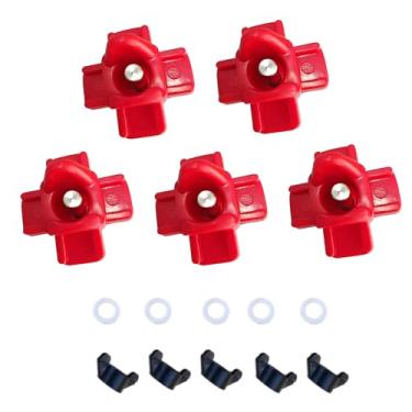 Imagem de 5 bebedouros de frango, bicos automáticos de água de galinha para galinheiro, design horizontal fácil de instalar para galinhas, patos e codornas, sistema de plástico durável para beber aves de