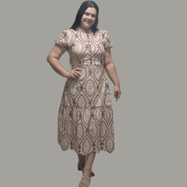 Imagem de Vestido larissa lese bordado cor:rosatamanho:gg - VALERIA ALVES, Rosa,