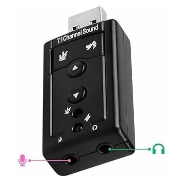 Imagem de KP T64 Placa de Som USB 7.1 para PC