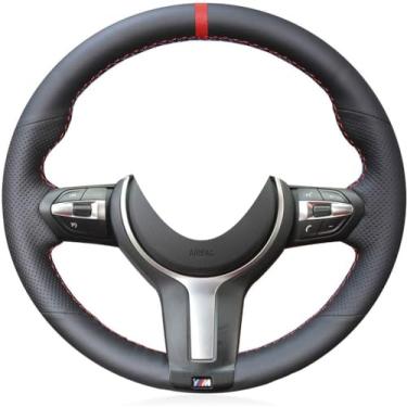 Imagem de Eiseng DIY Costurado Preto Microfibra Couro Carro Volante Capa para BMW 3 Series F30 F10 M Sport/para 2014-2017 M3 M4 M5 M6 F12 F13 M240i F39 X2 M35i F85 X5 M F86 X6 M Acessórios interiores