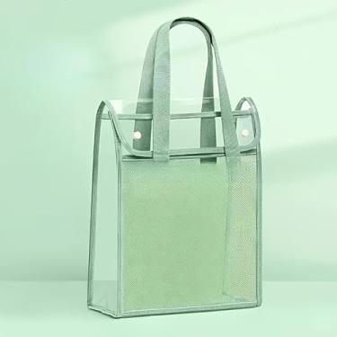 Imagem de Pasta Portátil Transparente À Prova D'água, Grande Capacidade, Bolsa de Documentos Expandível(Verde B)