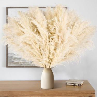 Imagem de Pampas Grass HUATEMEI 11 peças de 43 cm bege para decoração boho