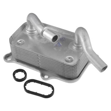 Imagem de VekAuto Kit de refrigerador de óleo do motor compatível com Mercedes-Benz C240 2001-2005, radiador de óleo de transmissão de tom prateado de liga de alumínio durável com vedações O-ring