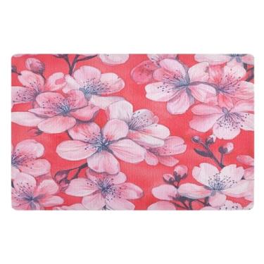 Imagem de STAYTOP Lindos capachos de flores de pêssego ao ar livre 81 x 50 cm, tapete de boas-vindas interno, tapetes de banho fofos, capacho frontal antiderrapante para entrada, pátio, áreas de alto tráfego