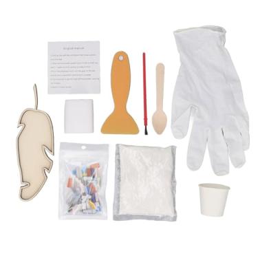 Imagem de Cuofyunl diy kit de decoração de folhas de mosaico bugigangas alívio do estresse brinquedos inovadores feitos à mão artesanato de folhas de mosaico para presente decorativo para (Arco-íris colorido)