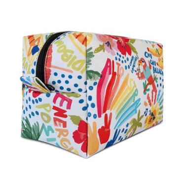 Imagem de Necessaire Feminina Grande Porta Maquiagem Estampa Verão Bolsa Organiz