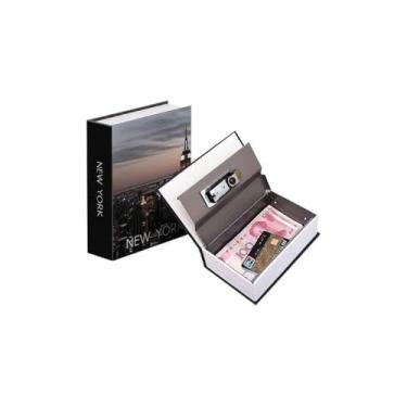 Imagem de Cofre Camuflado em Formato de Livro com Chave, Metal e Papelão, Médio, 18x12x6cm, 500g, Estampa Sortida