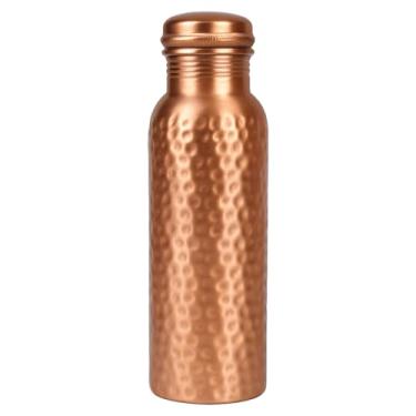 Imagem de QUEENS OF JEWELS Garrafa de água de cobre puro de 1 litro – acabamento martelado feito à mão, tampa à prova de vazamento, recipiente de cobre premium para hidratação, escritório, ioga e viagens