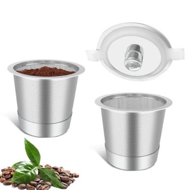 Imagem de Haetyly Pacote com 2 cápsulas de café reutilizáveis para acampamento com cafeteira Keurig 1.0, cápsulas de café reutilizáveis de aço inoxidável com alças resistentes ao calor, design inovador