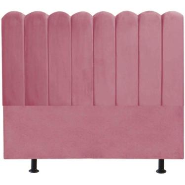 Imagem de Cabeceira Nuvem Cama Box Solteiro 90 Cm Alanis Suede Rosa