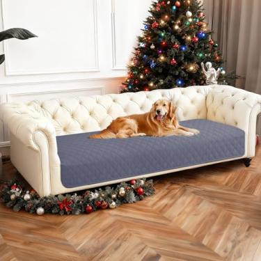 Imagem de CYCMACO Cobertor impermeável para cães, capa de cama macia antiderrapante, lavável para cães, protege sofá, móveis, caixa, carro, cobertor resistente a vazamentos (76 x 182 cm, cinza azul)