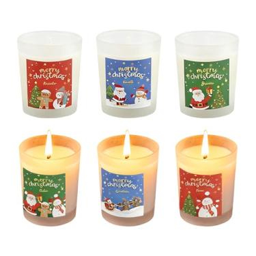 Imagem de Velas Aromáticas - Decoração Calmante De 6 Peças - Vela De Vidro Aromática De Longa Duração | Para Atmosfera, Casa De Banho, Noites, Decoração Para Casa, Festival, Quarto, Relaxamento