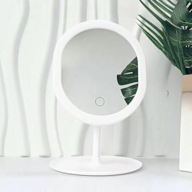 Imagem de CWPJUNDGP Espelho de LED com espelho de luz para espelho de mesa de dormitório