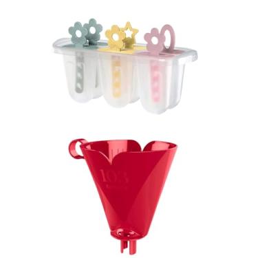 Imagem de Kit com 1 Suporte de Filtro de Café Vermelho 103 + 1 Forma de Picolés Plástica para 6 picolés